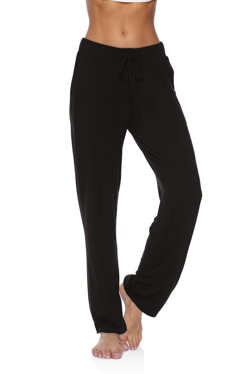 DIBAOLONG Womens Yoga Pants Wide Leg Comfy Drawstring Loose Straight Lounge Running Workout Legging Balck XXL Black - Image 2